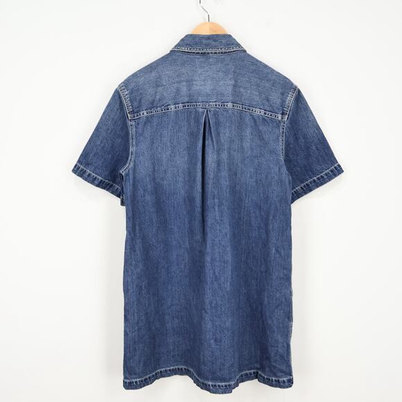 Madewell Denim Boxy Shirtdress Demarco Wash Blue Size Large NWT - Picture 7 of 9